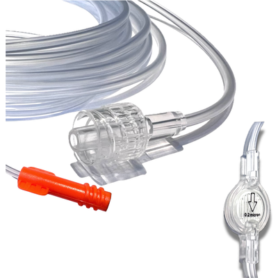 CO₂ Sample FilterLine for Oridion Microstream with Micron Filter, Male Luer Lock Connection, 7' - Pack of 10